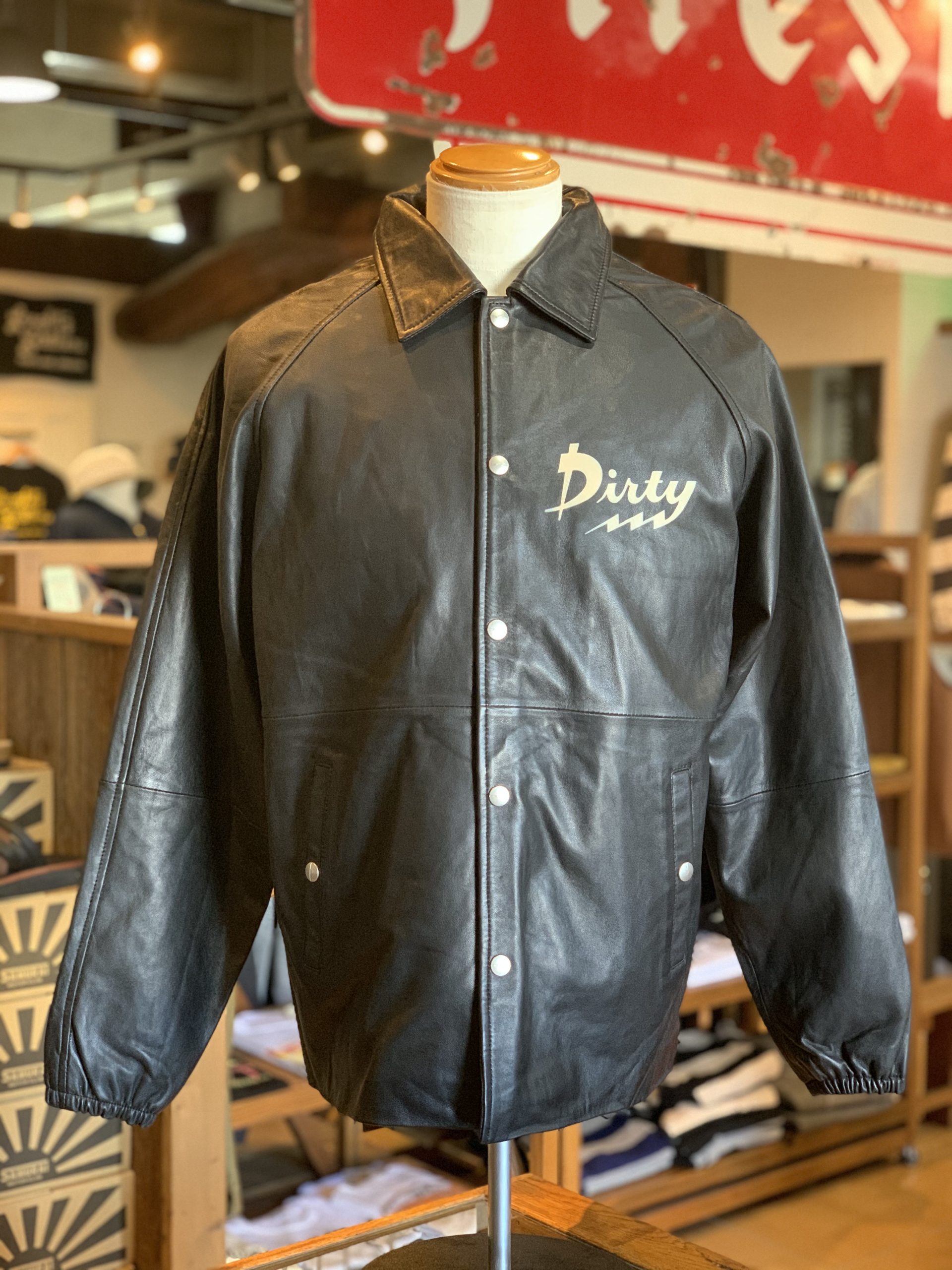 AT-DIRTY LEATHER COACH JACKET - ジャケット/アウター